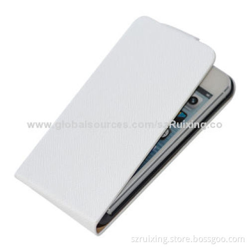 In stock item, ten word veins vertical slim leather case for iPhone 5/5s with stand function